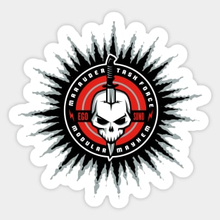 Marauder Task Force Logo with Flame Starburst Sticker